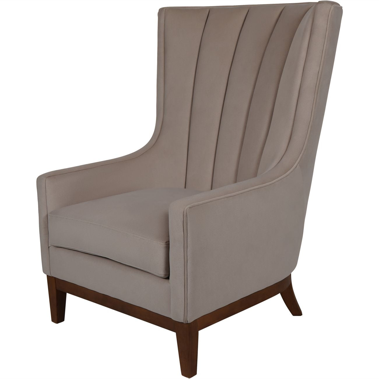 Rothbury Soft Taupe Ribbed Upholstered Wingback Armchair